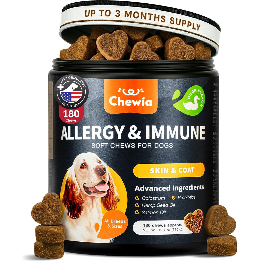 Chewia Allergy & Immune Soft Chews for Dogs, Duck Flavor, 180 Count