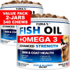 YUMA'S Omega-3 Fish Oil Soft Chews for Dogs, Chicken Flavor, 2-Pack, 340 Count