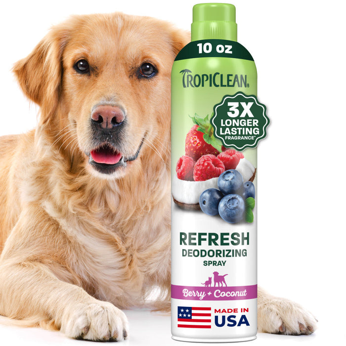 TropiClean Berry + Coconut Deodorizing Pet Spray, 10oz — 10oz retail package