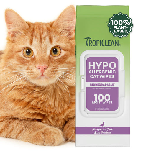 TropiClean Hypoallergenic Cat Wipes, 100ct — 100ct retail package