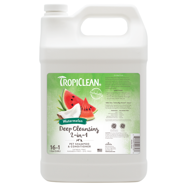 TropiClean Watermelon Deep Cleansing 2-in-1 Shampoo and Conditioner, 1 gal — 1 gal retail package