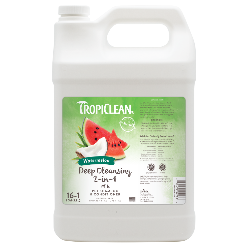 TropiClean Watermelon Deep Cleansing 2-in-1 Shampoo and Conditioner, 1 gal — 1 gal retail package