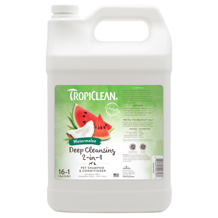 TropiClean Watermelon Deep Cleansing 2-in-1 Shampoo and Conditioner, 1 gal — 1 gal retail package