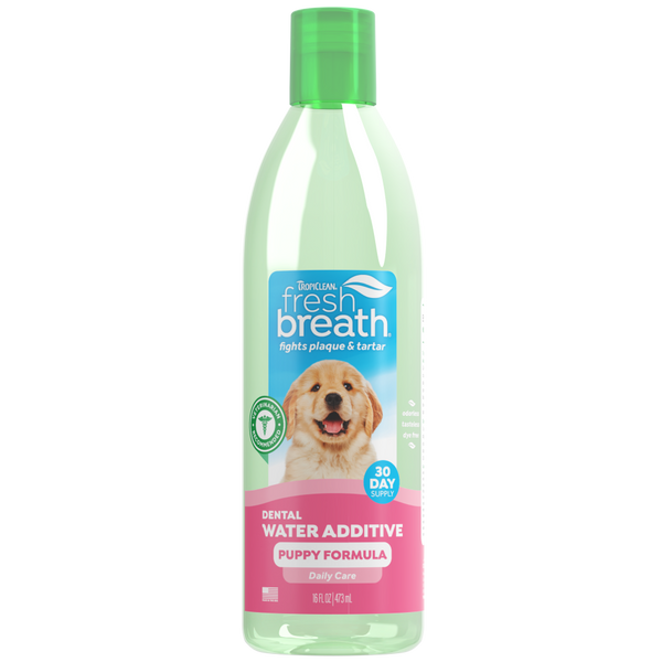 TropiClean Fresh Breath Oral Care Water Additive for Puppies — 16oz retail package