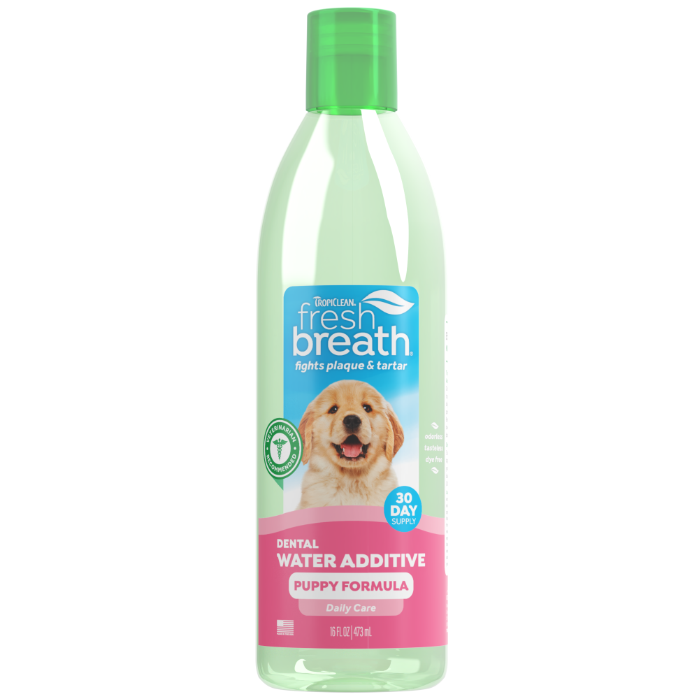 TropiClean Fresh Breath Oral Care Water Additive for Puppies — 16oz retail package