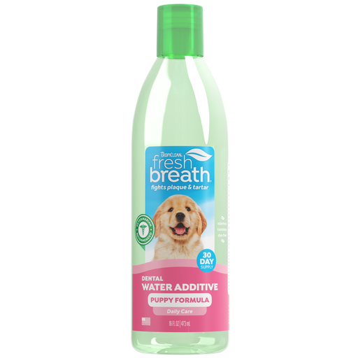 TropiClean Fresh Breath Oral Care Water Additive for Puppies — 16oz retail package