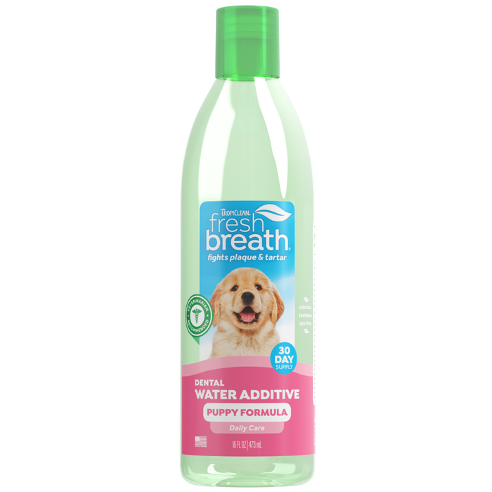 TropiClean Fresh Breath Oral Care Water Additive for Puppies — 16oz retail package