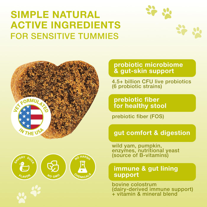 Kinpur Probiotic Soft Chews for Dogs, Duck, 120 Count