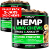 YUMA'S Hemp Calming Soft Chews for Dogs, Chicken Flavor, 2-Pack, 340 Count