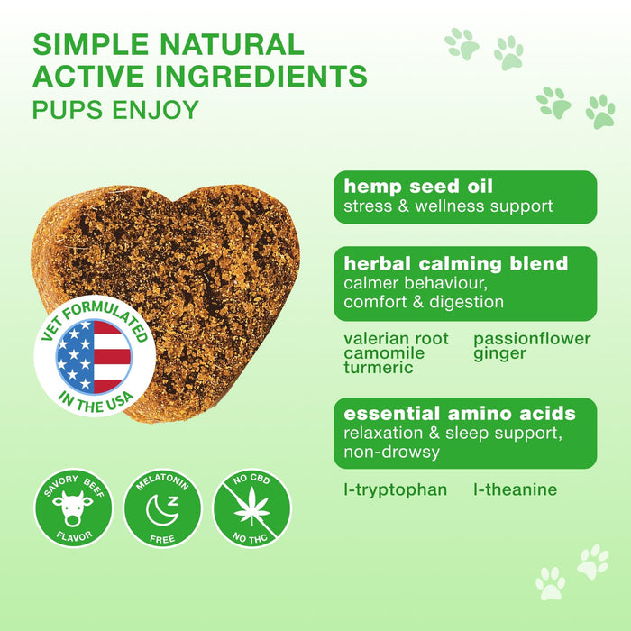 Kinpur Hemp Calming Soft Chews for Dogs, Beef, 110 Count