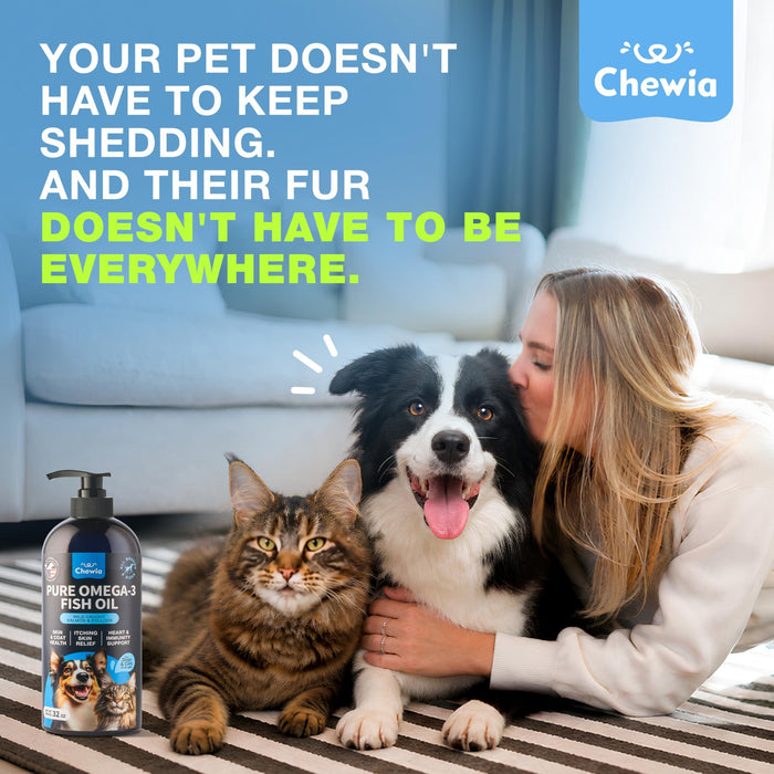 Chewia Pure Omega-3 Fish Oil for Dogs & Cats, Salmon & Pollock, 32 oz