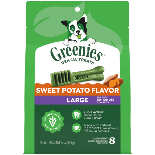 Greenies Sweet Potato Dental Bone Dog Treat Large — manufacturer recipe-family image; package size may differ