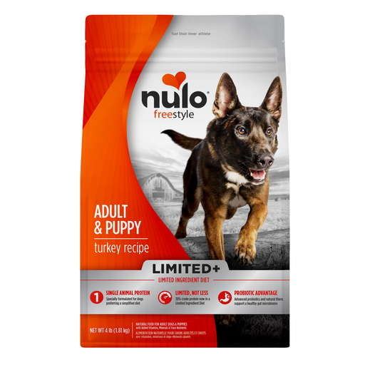 Nulo FreeStyle Limited+ Turkey Recipe for Dogs - 4 lb bag - front package
