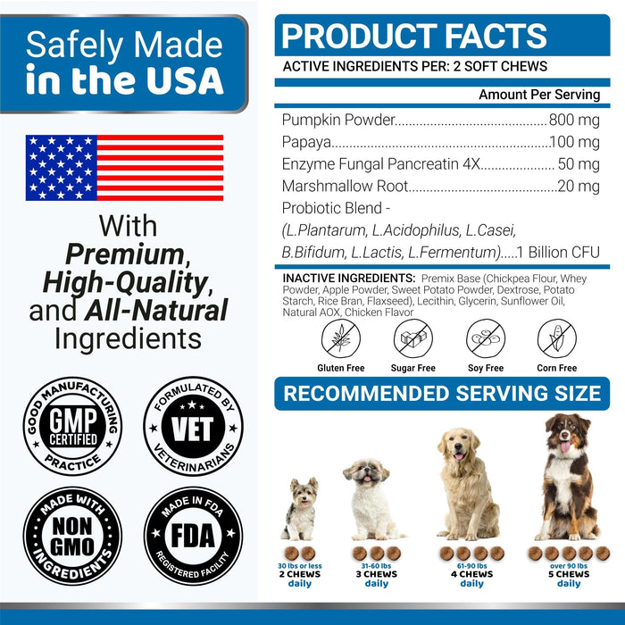 YUMA'S Probiotic & Digestive Enzyme Soft Chews for Dogs, Chicken Flavor, 2-Pack, 340 Count