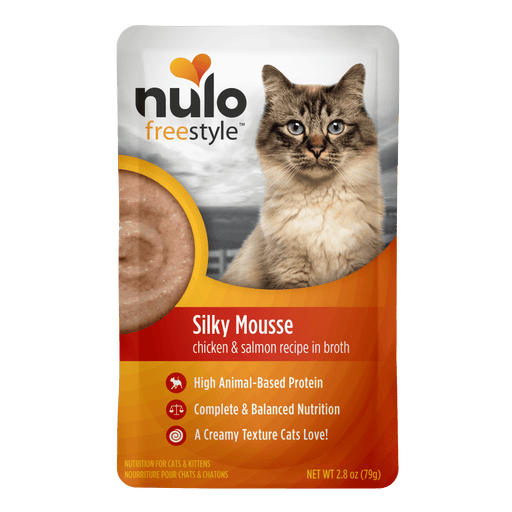 Nulo FreeStyle Silky Mousse Chicken & Salmon Recipe for Cats - 2.8 oz pouch - front package
