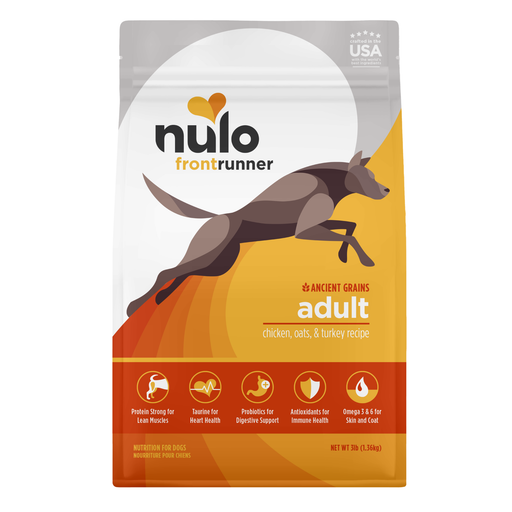 Nulo Frontrunner Ancient Grains Chicken, Oats & Turkey Recipe for Dogs - 3 lb bag - front package