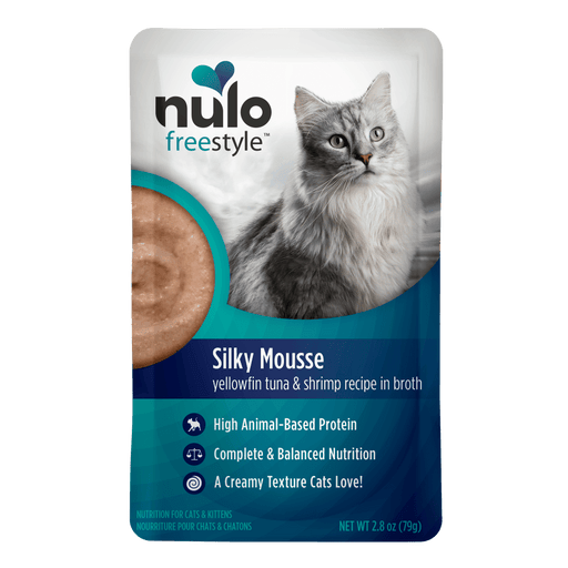 Nulo FreeStyle Silky Mousse Tuna & Shrimp Recipe for Cats - 2.8 oz pouch - front package