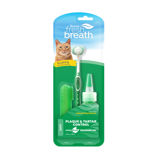 TropiClean Fresh Breath Plaque & Tartar Control Kit for Cats — One retail package retail package
