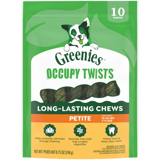 Greenies Occupy Twists Dog Treats Petite 10-count — manufacturer recipe-family image; package size may differ