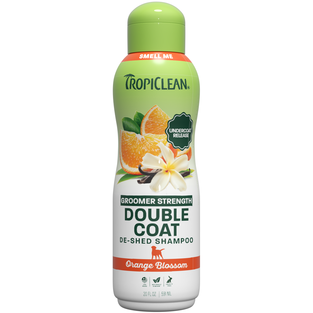 TropiClean Orange Blossom Thick Double Coat Dog Shampoo, 20oz - Lined Cap — 20oz retail package