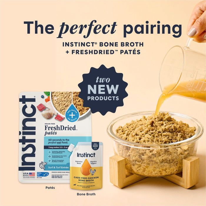 Instinct Cage-Free Chicken Bone Broth cat  product benefits and recipe information