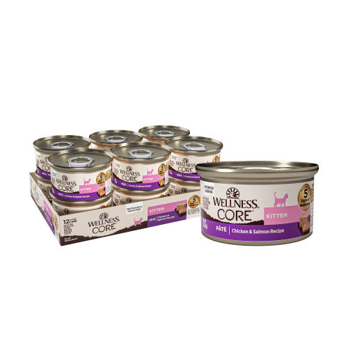 Wellness CORE  Kitten Pate Chicken & Salmon Recipe — 3-oz, case of 12; Case of 12 × 3-oz containers