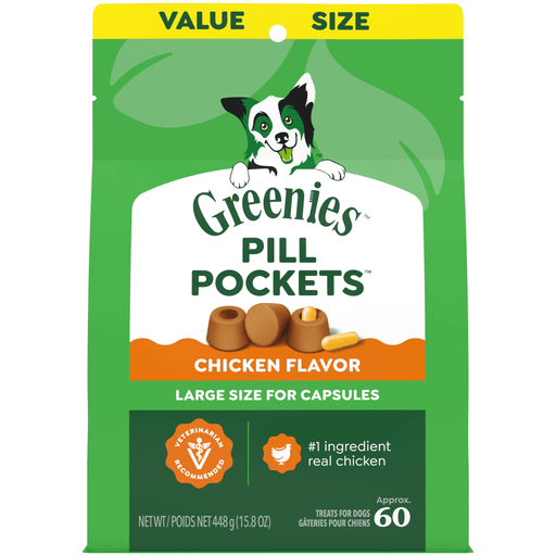 Greenies Pillpockets Capsule Chicken Dog — manufacturer recipe-family image; package size may differ