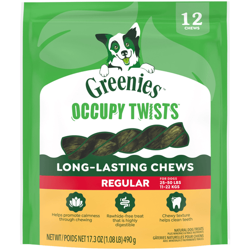Greenies Occupy Twists Dog Treats Regular 6-count — manufacturer recipe-family image; package size may differ