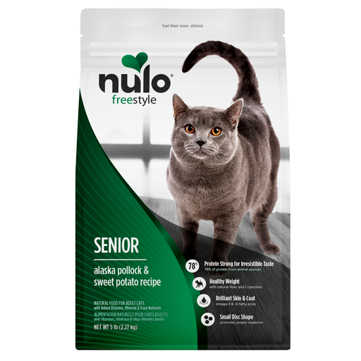 Nulo FreeStyle Senior Alaska Pollock & Sweet Potato Recipe for Cats - 5 lb bag - front package