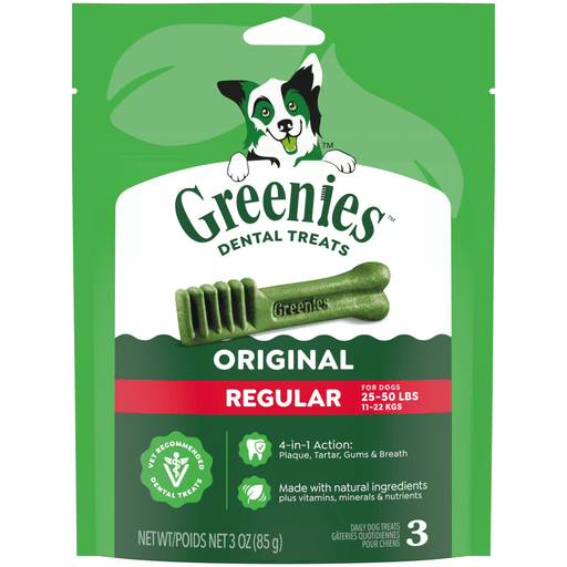 Greenies Original Dental Dog Chews Regular — manufacturer recipe-family image; package size may differ