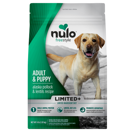 Nulo FreeStyle Limited+ Alaska Pollock & Lentils Recipe for Dogs - 4 lb bag - front package