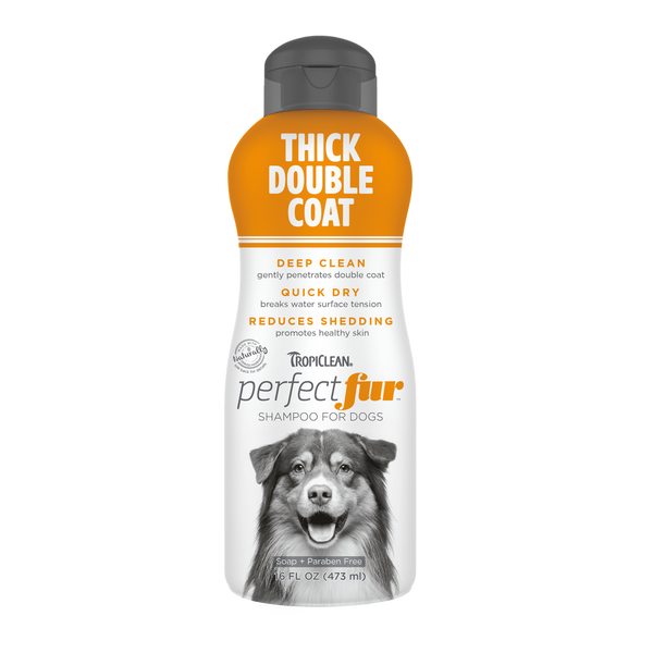 TropiClean PerfectFur Thick Double Coat Shampoo for Dogs, 16oz — 16oz retail package
