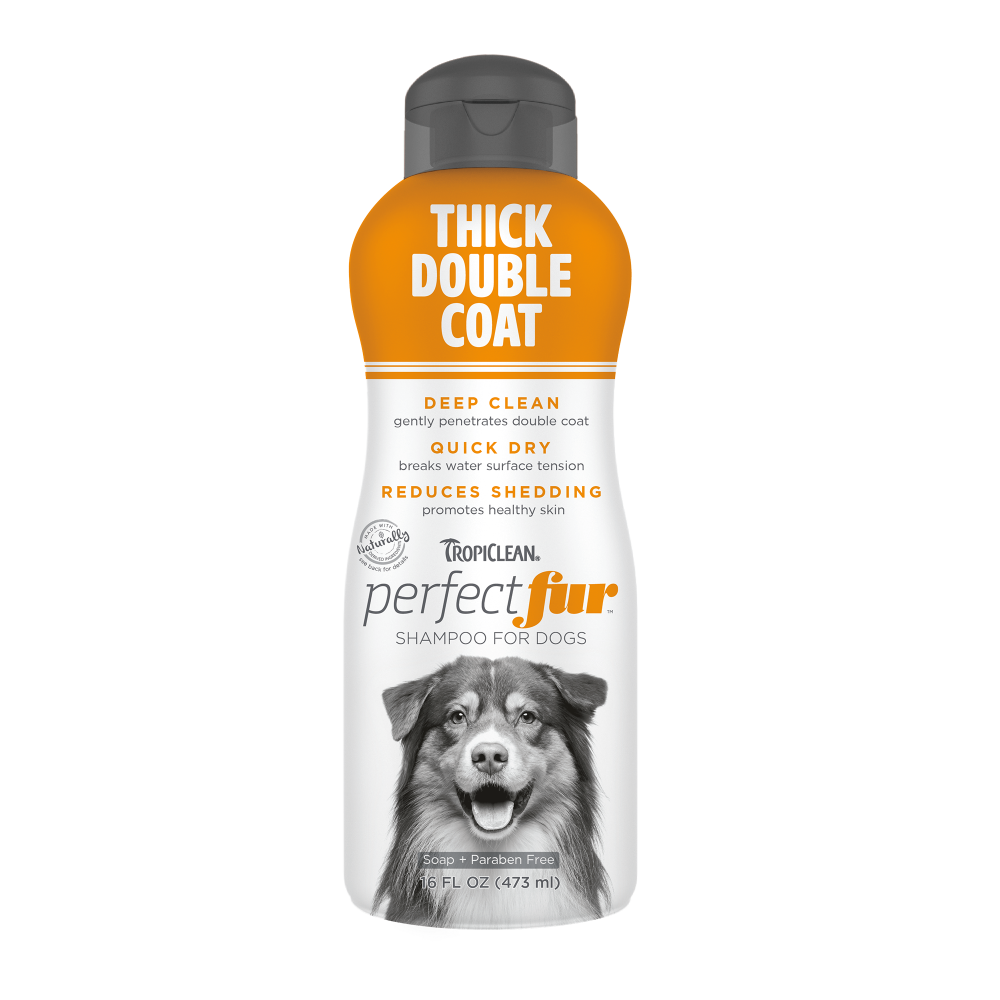 TropiClean PerfectFur Thick Double Coat Shampoo for Dogs, 16oz — 16oz retail package