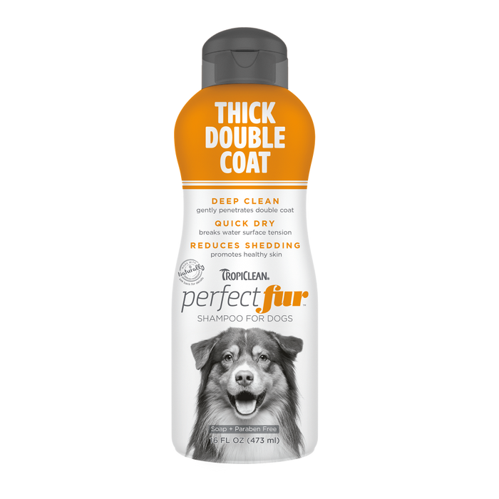 TropiClean PerfectFur Thick Double Coat Shampoo for Dogs, 16oz — 16oz retail package