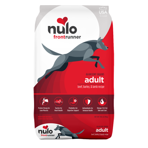 Nulo Frontrunner Ancient Grains Beef, Barley & Lamb Recipe for Dogs - 11 lb bag - front package