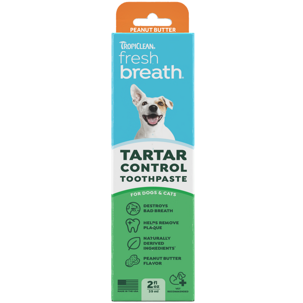 TropiClean Fresh Breath Peanut Butter Teeth Cleaning Pet Toothpaste, 2oz — 2oz retail package