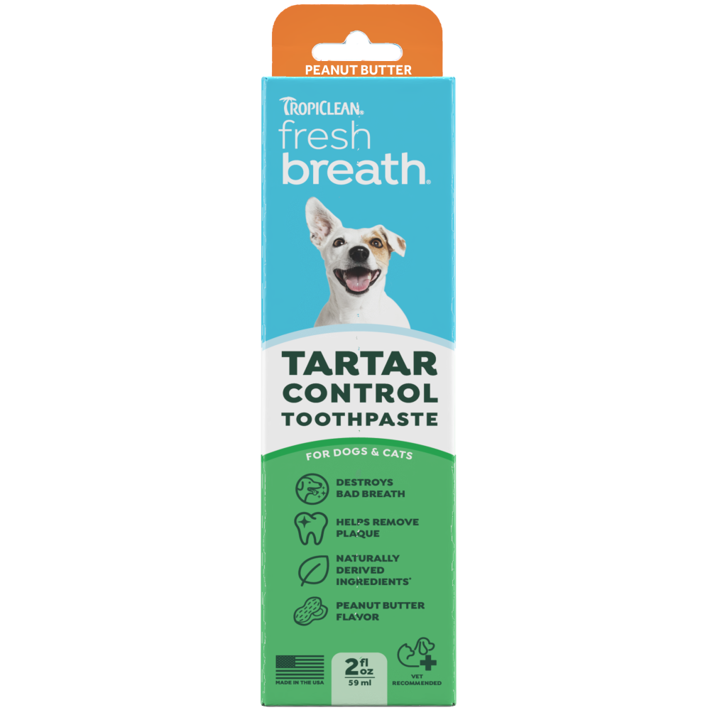 TropiClean Fresh Breath Peanut Butter Teeth Cleaning Pet Toothpaste, 2oz — 2oz retail package