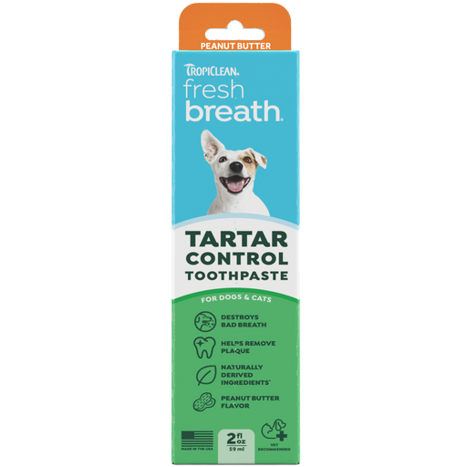 TropiClean Fresh Breath Peanut Butter Teeth Cleaning Pet Toothpaste, 2oz — 2oz retail package