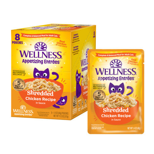 Wellness Appetizing Entrees  Shredded Chicken Recipe in Sauce — 1.4-oz, case of 24; Case of 24 × 1.4-oz containers