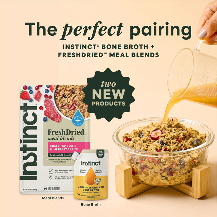 Instinct Cage-Free Chicken Bone Broth dog  product benefits and recipe information