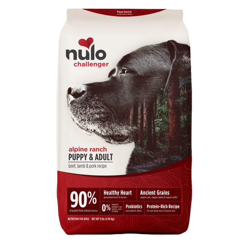Nulo Challenger Organic Ancient Grains Beef, Lamb & Pork Recipe for Dogs - 11 lb bag - front package