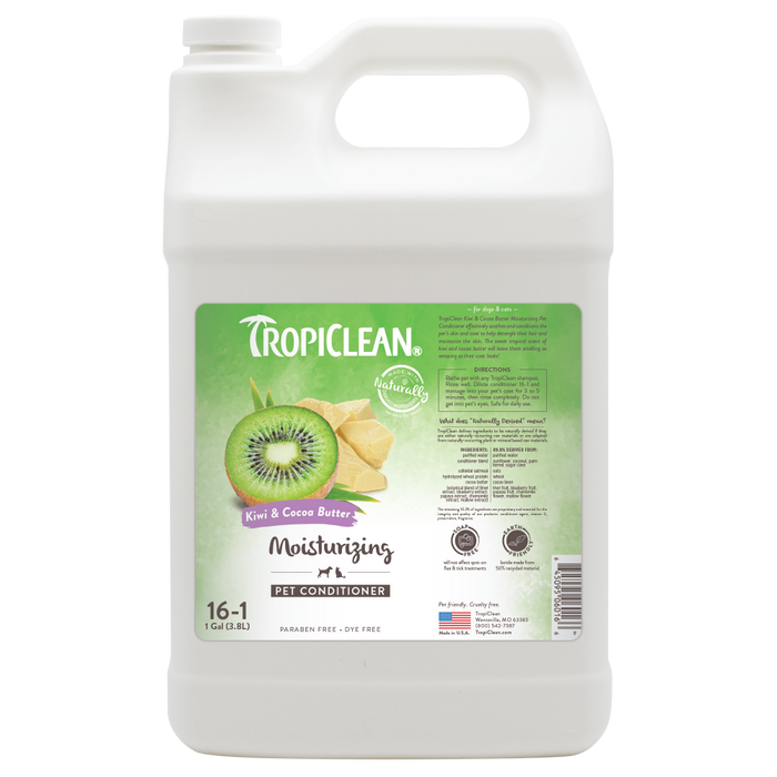 TropiClean Kiwi & Cocoa Butter Moisturizing Conditioner for Pets, 1 gal — 1 gal retail package