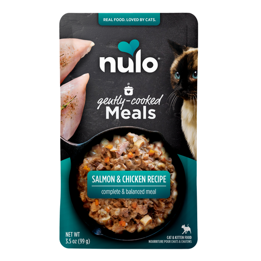 Nulo Gently-Cooked Meals Salmon & Chicken Recipe for Cats - 3.5 oz pouch - front package