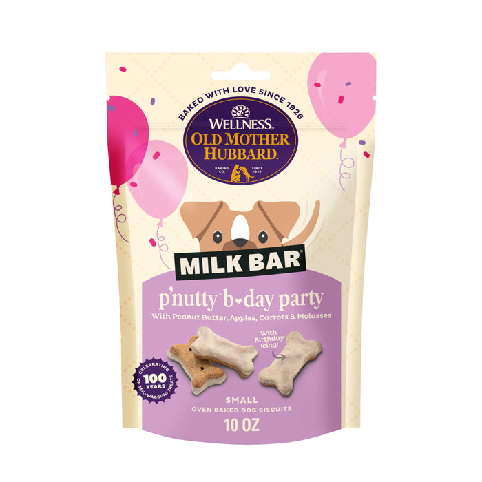 Old Mother Hubbard Milk Bar P'Nutty B-Day Party Dog Treats — Small biscuits, one 10 oz retail package