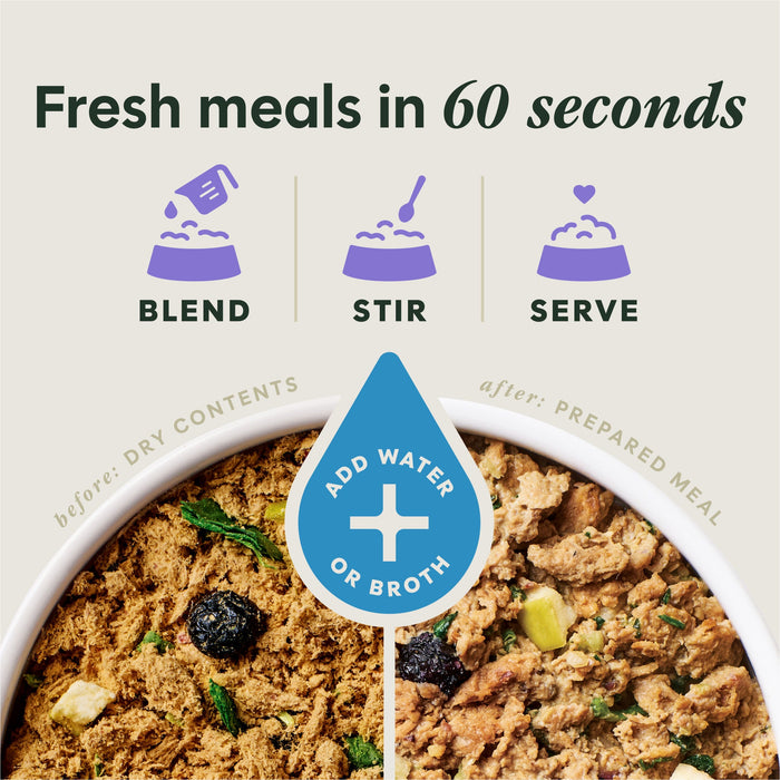 Instinct FreshDried Meal Blends Beef & Orchard Blend dog  product benefits and recipe information