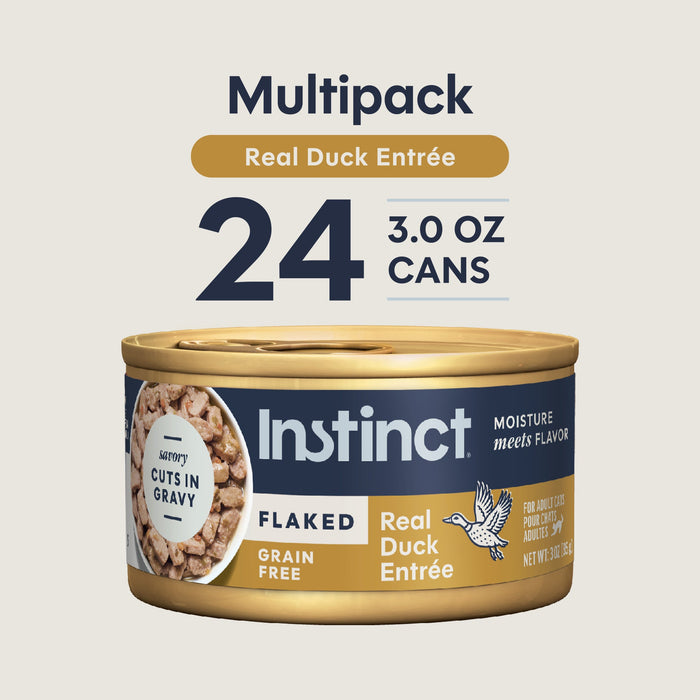 Instinct Flaked Duck Entrée cat  product benefits and recipe information