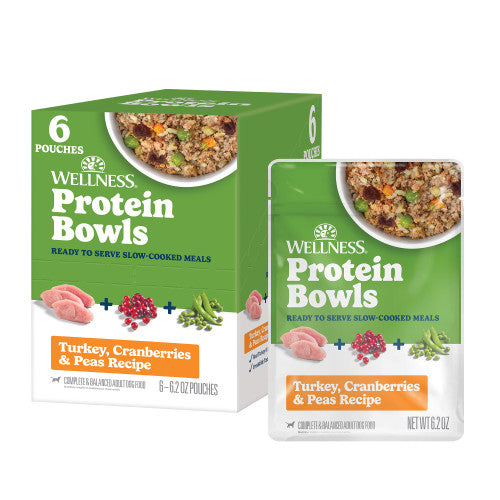 Wellness Protein Bowls Turkey, Cranberries & Peas — 6.2-oz, case of 12; Case of 12 × 6.2-oz containers