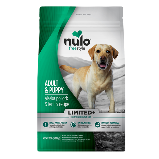 Nulo FreeStyle Limited+ Alaska Pollock & Lentils Recipe for Dogs - 22 lb bag - front package