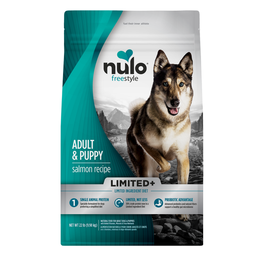 Nulo FreeStyle Limited+ Salmon Recipe for Dogs 22 lb - front package