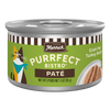 Merrick Purrfect Bistro Grain Free Turkey Pate High Protein Wet Cat Food — manufacturer recipe packaging; individual container shown, sold by the full case